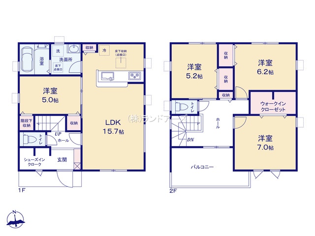 海部郡蟹江町富吉1丁目(戸建)01(建売・4LDK・3,280万円)の間取り図