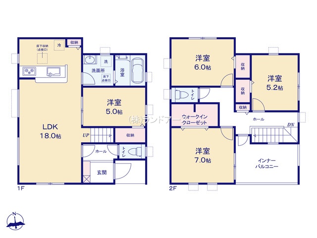 海部郡蟹江町富吉1丁目(戸建)02(建売・4LDK・3,180万円)の間取り図