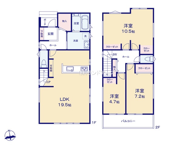 大府市横根町石丸(戸建)02(建売・3LDK・3,890万円)の間取り図