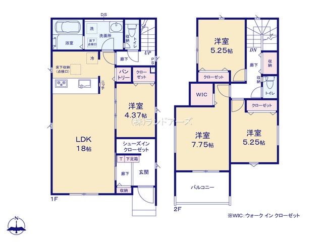 一宮市木曽川町玉ノ井字寺東（戸建）01（建売・4LDK・2,980万円）の間取り図