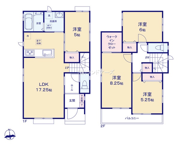 一宮市開明字杁西郭（戸建）D（建売・4LDK・2,890万円）の間取り図