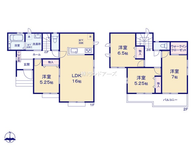一宮市西五城字杁先南（戸建）A（建売・4LDK・2,390万円）の間取り図