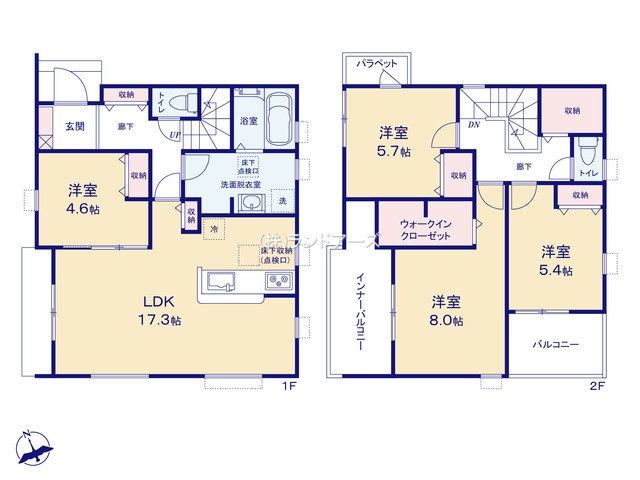 大府市吉川町4丁目(戸建)01(建売・4LDK・3,880万円)の間取り図