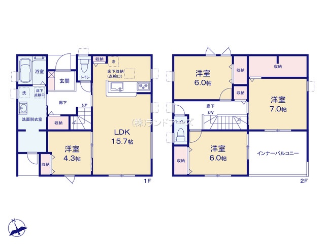 大府市吉川町4丁目(戸建)02(建売・4LDK・3,980万円)の間取り図