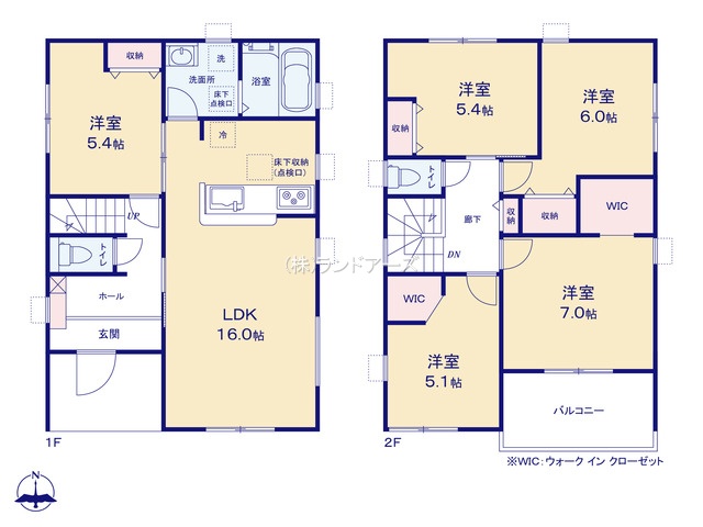 一宮市蓮池（戸建）02（建売・5LDK・2,390万円）の間取り図