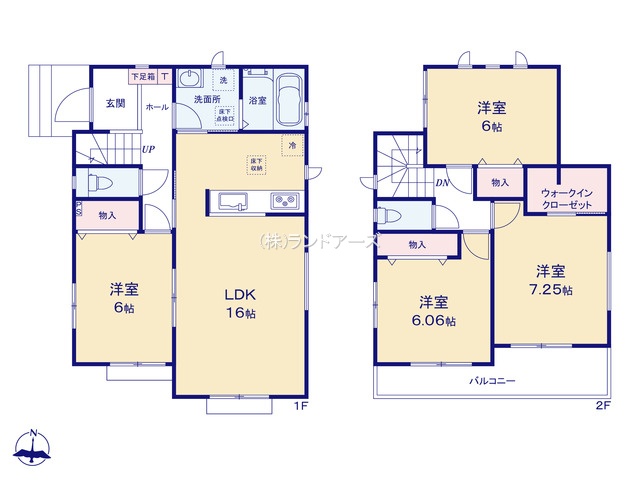 一宮市浅井町小日比野字上牧（戸建）A（建売・4LDK・2,990万円）の間取り図