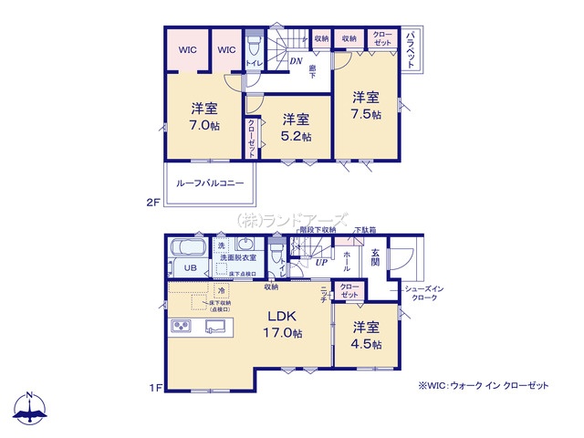一宮市今伊勢町馬寄字呑光寺西（戸建）02（建売・4LDK・3,490万円）の間取り図