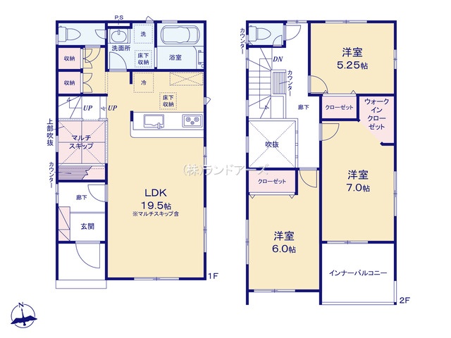大府市北山町3丁目(戸建)02(建売・3LDK・4,490万円)の間取り図