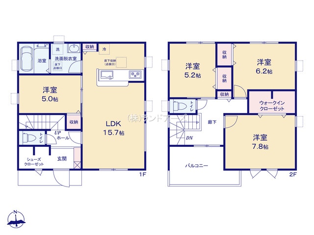 一宮市浅野字長島（戸建）04（建売・4LDK・3,150万円）の間取り図