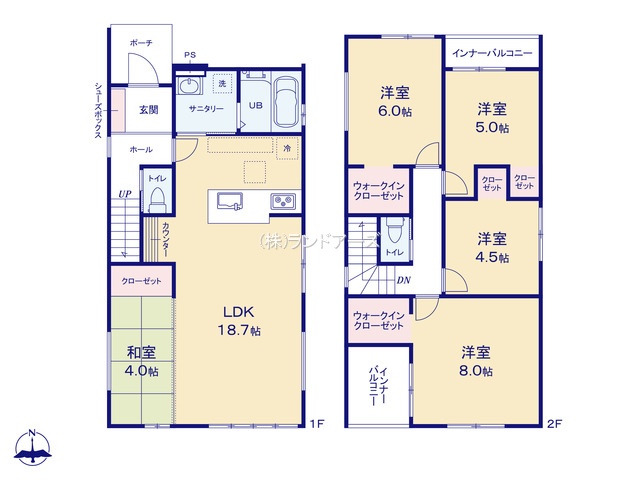一宮市多加木5丁目（戸建）01（建売・4LDK・3,899万円）の間取り図
