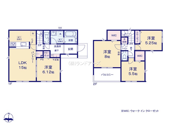 名古屋市守山区西城Ⅱ1(建売・4LDK・3,884万円)の間取り図