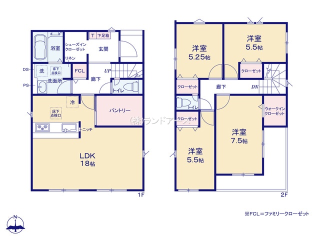 名古屋市守山区高島町Ⅲ3(建売・4LDK・4,380万円)の間取り図