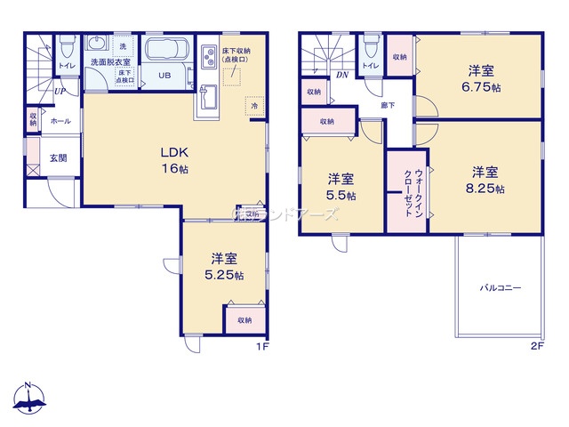 名古屋市守山区中志段味2(建売・ 4LDK・3,280万円)の間取り図