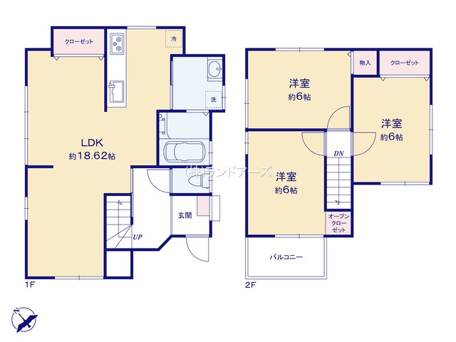 江南市飛高町本町（中古戸建）（中古戸建・3LDK・1,830万円）の間取り図