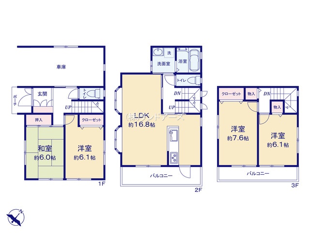 一宮市和光二丁目（中古戸建）（中古戸建・4LDK・2,599万円）の間取り図