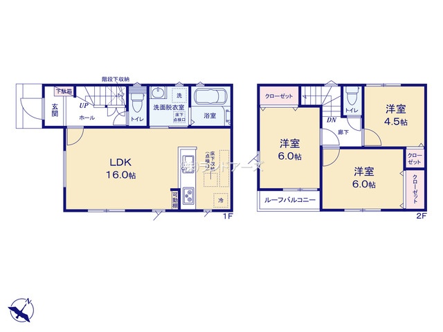 碧南市入船町7丁目（戸建）05（建売・3LDK・1,990万円）の間取り図