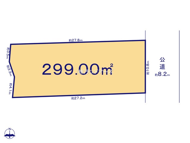 一宮市木曽川町里小牧字笹原（土地）01（・・1,100万円）の間取り図