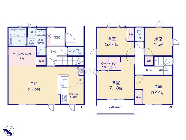 碧南市照光町5丁目（戸建）02（建売・4LDK・2,280万円）の間取り図