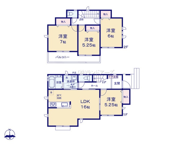一宮市萩原町戸苅字山下（戸建）A（建売・4LDK・2,490万円）の間取り図