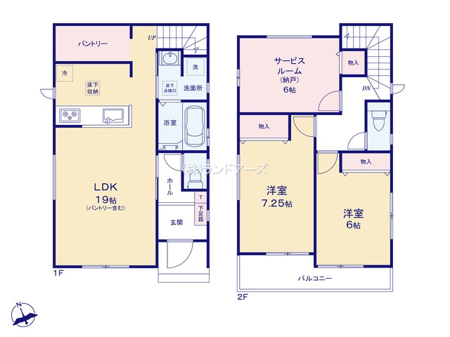 名古屋市西区枇杷島B（建売・ 2SLDK （S）・ 4,090万円）の間取り図