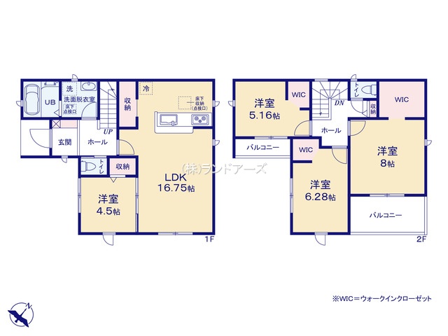 碧南市尾城町3丁目（戸建）01（建売・4LDK・2,880万円）の間取り図
