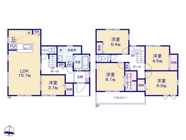 江南市河野町河野（戸建）03（建売・5LDK・2,580万円）の間取り図