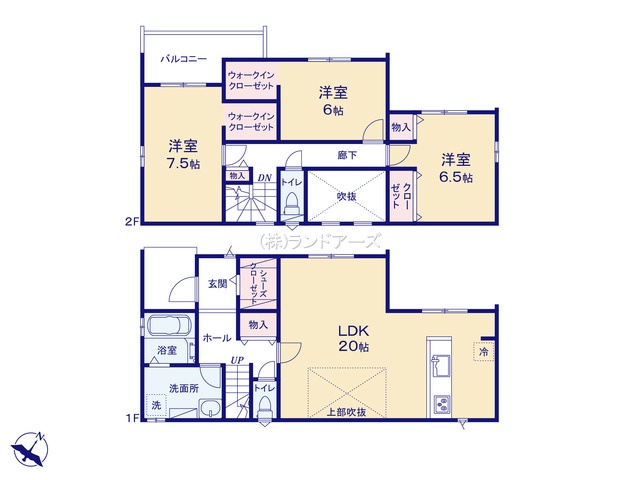 刈谷市井ケ谷町青木（戸建）02（建売・3LDK・3,580万円）の間取り図