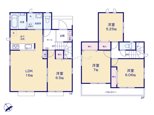 一宮市北方町北方字中土取（戸建）A（建売・4LDK・2,190万円）の間取り図