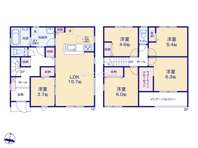 犬山市字舟田（戸建）03（建売・5LDK・2,530万円）の間取り図