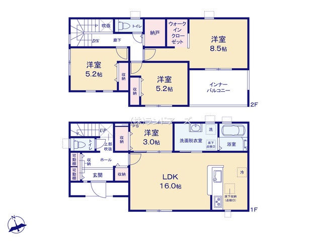 瀬戸市五位塚町(戸建)01(建売・4LDK・2,680万円)の間取り図