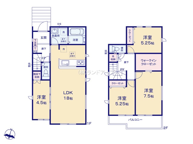 名古屋市守山区大字上志段味字東谷(戸建)03(建売・4LDK・3,494万円)の間取り図