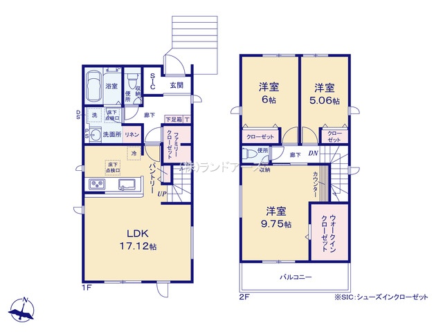 名古屋市守山区大字上志段味字東谷(戸建)05(建売・3LDK・4,094万円)の間取り図