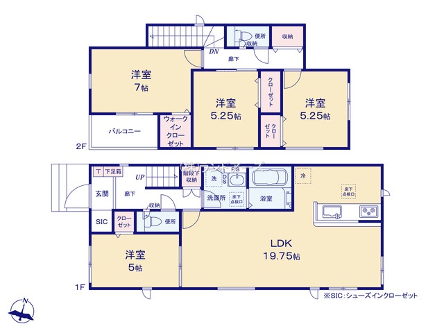 名古屋市守山区大字上志段味字東谷(戸建)12(建売・4LDK・3,694万円)の間取り図