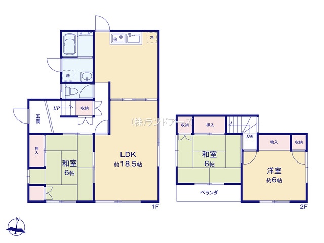 犬山市長者町1丁目（中古戸建・3LDK・1,430万円）の間取り図
