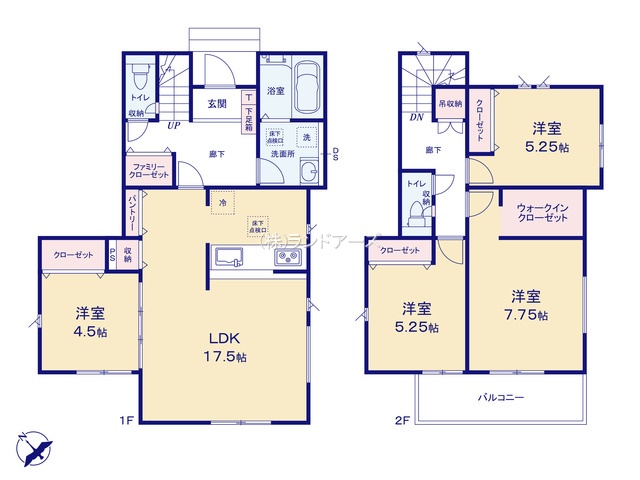 名古屋市守山区上志段味Ⅵ3(建売・ 4LDK・3,792万円)の間取り図