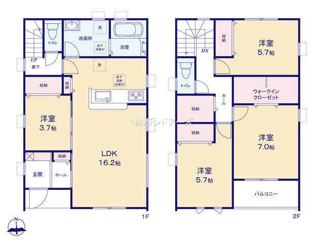 清須市阿原星の宮（戸建）01（建売・4LDK・3,180万円）の間取り図