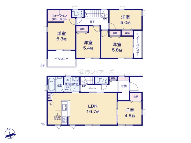 瀬戸市品野町2丁目(戸建)02(建売・5LDK・2,780万円)の間取り図
