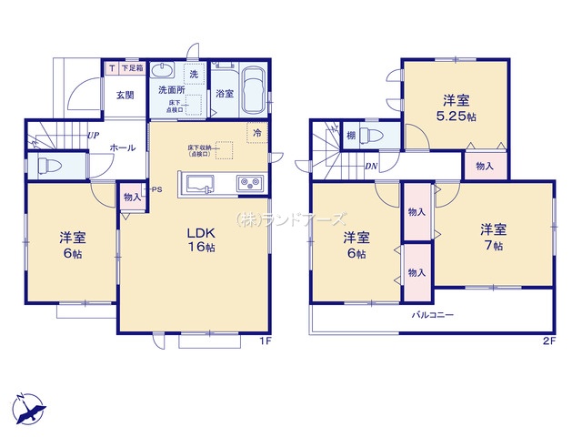 一宮市萩原町高松字東郷裏（戸建）A（建売・4LDK・2,590万円）の間取り図