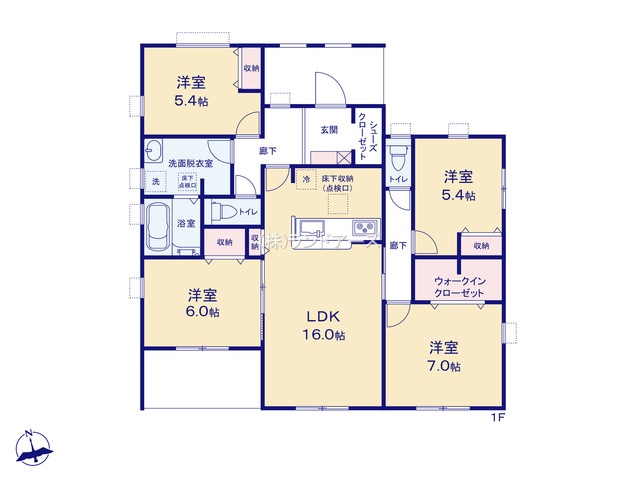 愛西市佐屋町宅地（戸建）05（建売・4LDK・3,090万円）の間取り図