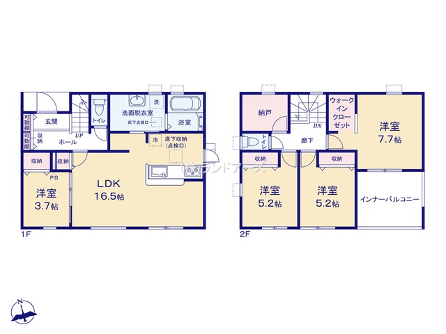 愛西市佐屋町宅地（戸建）07（建売・4LDK・2,890万円）の間取り図