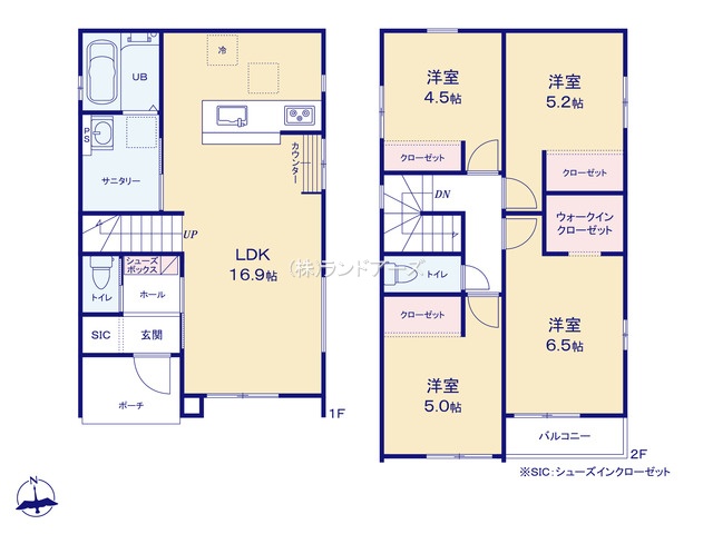 名古屋市守山区鳥羽見Ⅲ(建売・4LDK・3,899万円)の間取り図