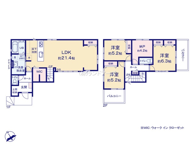 江南市今市場町美和（戸建）04（建売・3SLDK・3,299万円）の間取り図