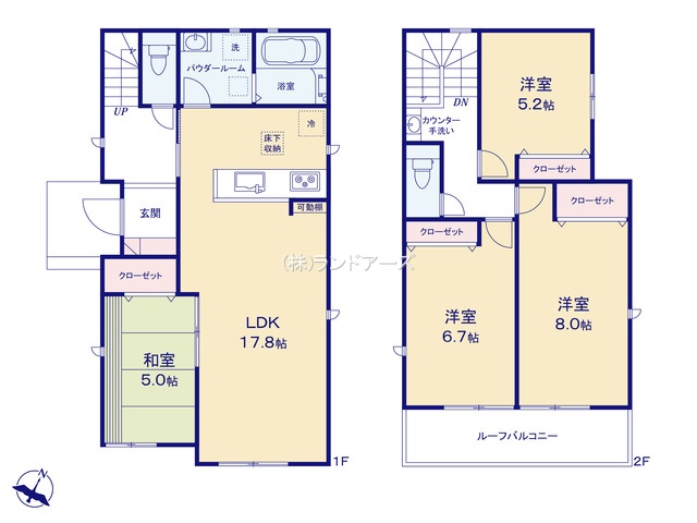 碧南市入船町7丁目（戸建）07（建売・4LDK・2,190万円）の間取り図