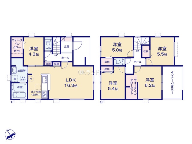 江南市般若町宮山（戸建）01（建売・5LDK・2,680万円）の間取り図