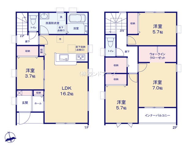 一宮市萩原町萩原字下町（戸建）02（建売・4LDK・2,480万円）の間取り図