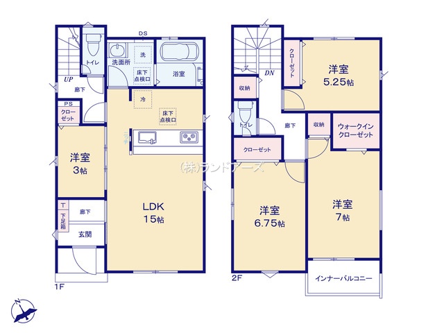 清須市中河原（戸建）01（建売・4LDK・3,199.5万円）の間取り図