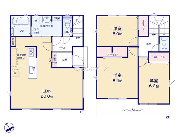 知立市八橋町的場(戸建)02(建売・3LDK・3,890万円)の間取り図