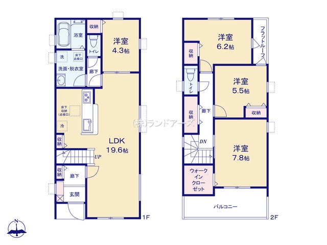 名古屋市南区南野Ⅲ1（建売・4LDK・3,580万円）の間取り図