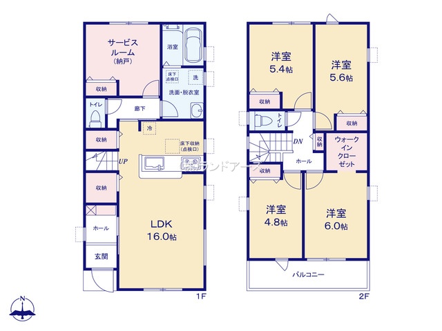 名古屋市南区南野Ⅲ2（建売・ 4SLDK （S）・3,680万円）の間取り図