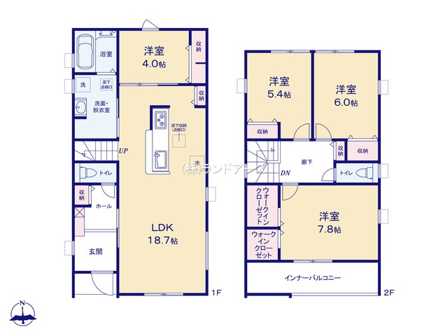 名古屋市南区南野Ⅲ3（建売・ 4LDK・3,780万円）の間取り図